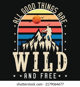 Adventure mountain hiking tshirt design