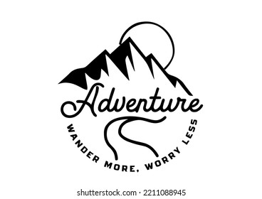 Adventure, with mountain landscape icon