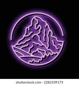 adventure mountain landscape neon light sign vector. adventure mountain landscape illustration