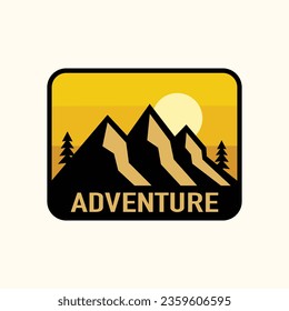 Adventure mountain logo design template by za design
