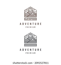 Adventure mountain logo icon design template 