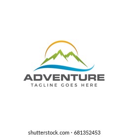 adventure mountain logo icon vector template