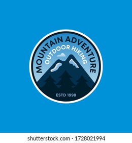 Adventure Mountain Logo Typography Badge Vector Illustration Design