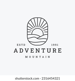 Adventure mountain logo vector icon illustration hipster vintage retro .