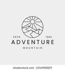 Adventure mountain logo vector icon illustration hipster vintage retro .