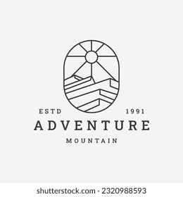 Adventure mountain logo vector icon illustration hipster vintage retro .