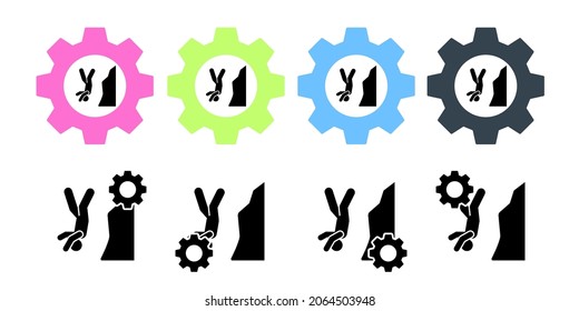 Adventure mountain man fall vector icon in gear set illustration for ui and ux, website or mobile application
