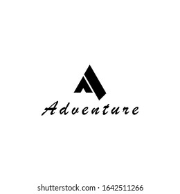 adventure mountain outdoor logo. letter a v logo vector.