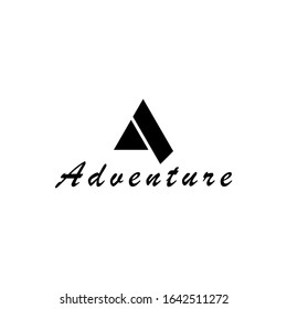 adventure mountain outdoor logo. letter a v logo vector.