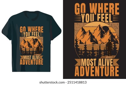 Adventure Mountain Outdoor T-Shirt Design