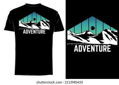 Adventure mountain silhouette t shirt mockup retro vintage