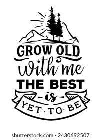 Vector de la silueta de la montaña de la aventura con la cita interesante - logotipo, mascota, etiqueta engomada, clipart, camiseta, tatuaje diseño activo