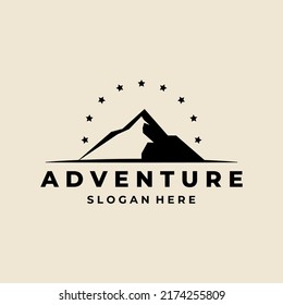 adventure Mountain with Star logo vector design template