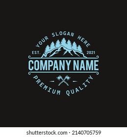 Adventure, mountain, travel, hiking, forest retro vintage logo design template 
