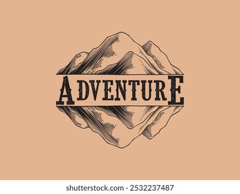 Adventure Mountain Tipografia Vintage T-shirt Design 