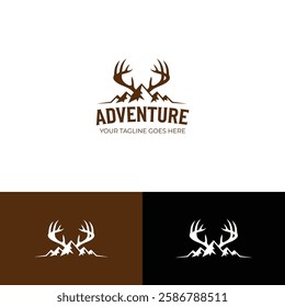 Adventure mountain vector logo design template