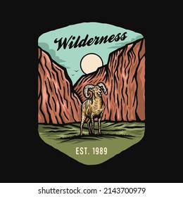 Adventure mountain wild goat nature scene
