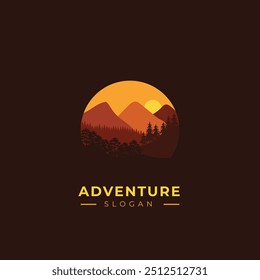 adventure, mountain and wilderness logo artwork illustration