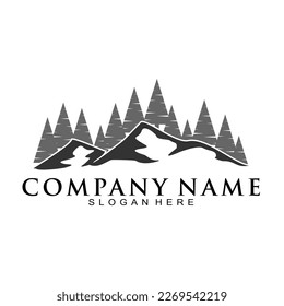Adventure mountains illustration vector logo