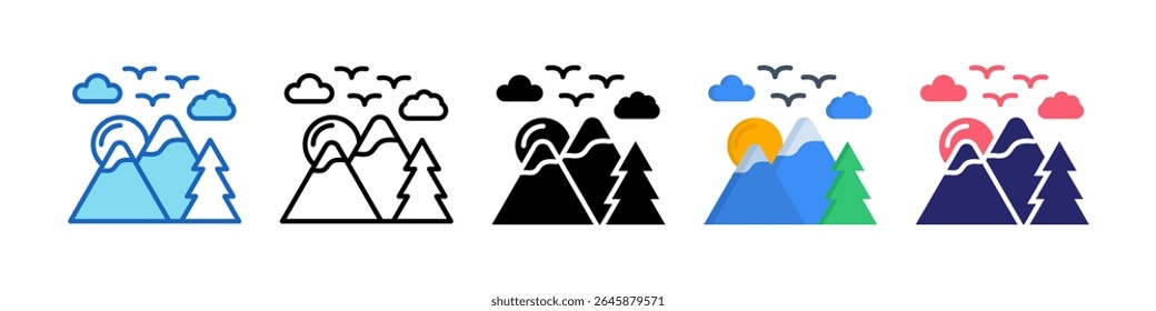 Adventure Multiple Style Icon Set Collection.