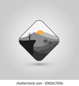 adventure and natural scenery logo illustration design template