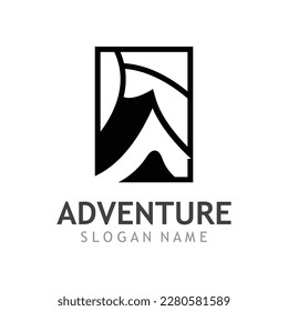 Adventure nature logo design image travel and outdoor camping adventurers, climbers template