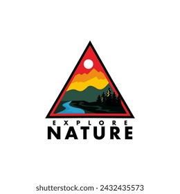Adventure and Nature Mountain Outdoor Explore Logo Company
