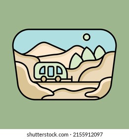 Adventure in the nature with van graphic illustration vector art t-shirt design