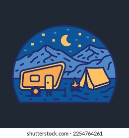 Adventure at night graphic illustration vector art t-shirt design