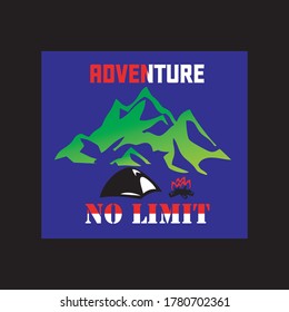 adventure no limit typography design for t-shirt vector illustration