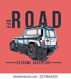 adventure off road car illustration for print
