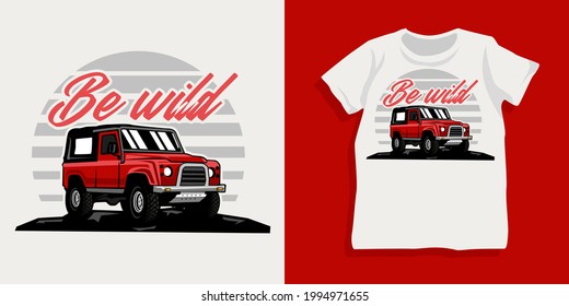 Adventure offroad car  tshirt design