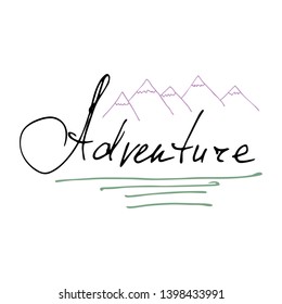 Adventure on Mountain Design vector logo