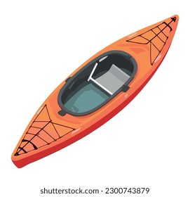 Adventure on water, kayak travel icon isolated