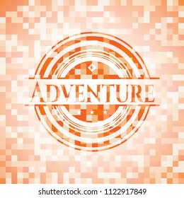 Adventure orange mosaic emblem