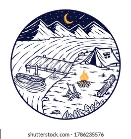 Adventure is out there vector illustration