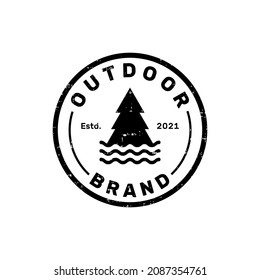 Adventure Outdoor Brand Logo Stamp Retro vector template
