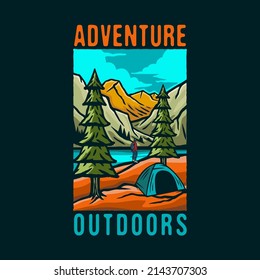 adventure outdoor camping nature wildlife travelling scene logo