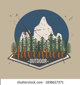 adventure outdoor logo camping print - vector
