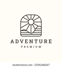 adventure outdoor logo mountain design concept.