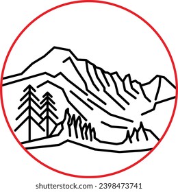 Adventure Outdoor minimal line art logo icon 