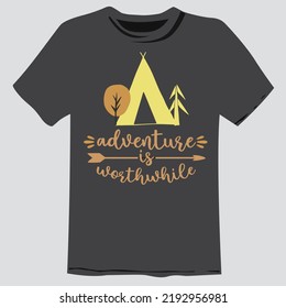 Adventure, outdoor or mountain t shirt design