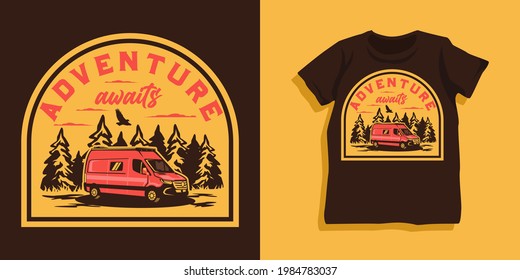 Adventure outdoor themed collection t-shirt design