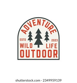 adventure outdoor vintage badge emblem label sticker. vector logo illustration