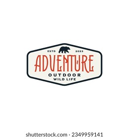 adventure outdoor vintage badge emblem label sticker. vector logo illustration