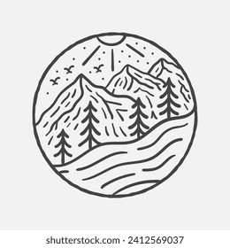 Adventure outdoor vintage illustration with vector style
