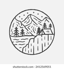 Adventure outdoor vintage illustration with vector style