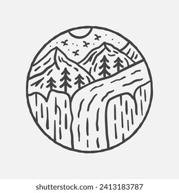 Adventure outdoor vintage illustration with vector style
