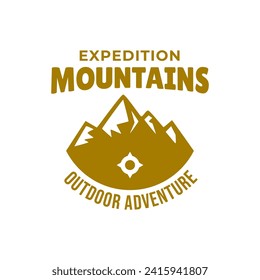 Adventure and outdoor vintage logo template, badge or emblem style. Mountain logo vector design template.