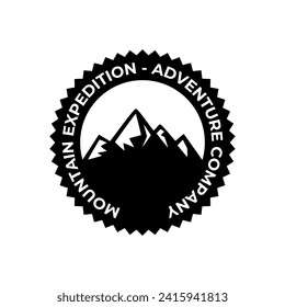 Adventure and outdoor vintage logo template, badge or emblem style. Mountain logo vector design template.
